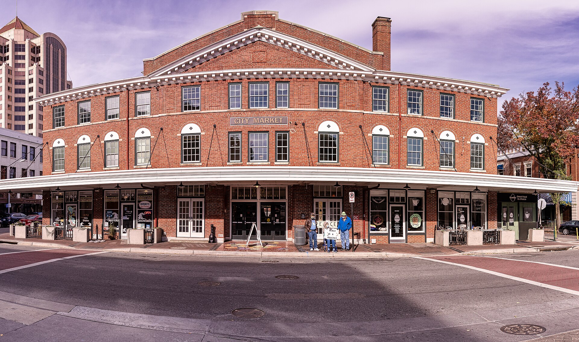 Historic City Market Building in downtown Roanoke, Virginia — busy gathering place for locals and guests