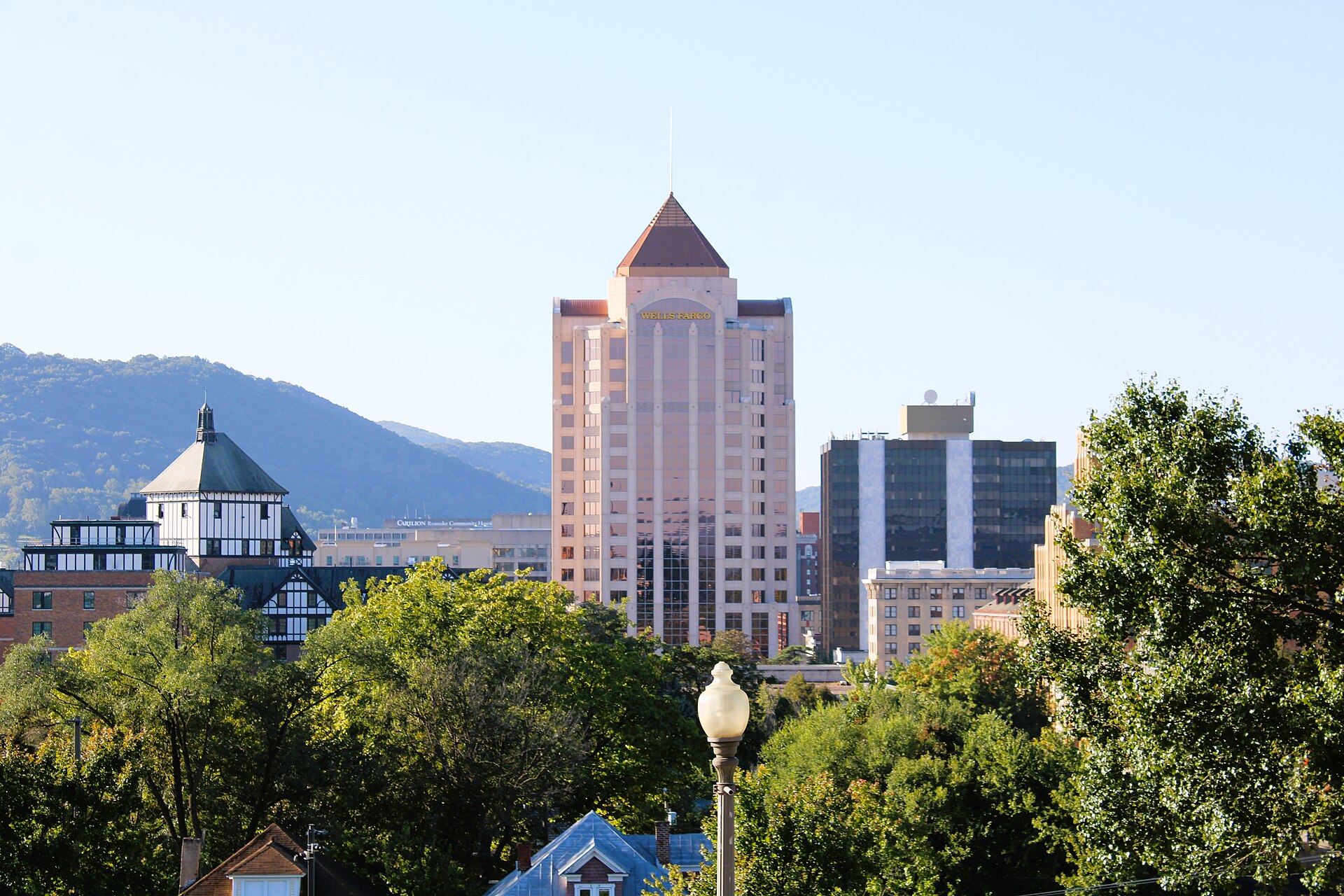 Downtown Roanoke, Virginia streetscape — citywide Community Board network reach